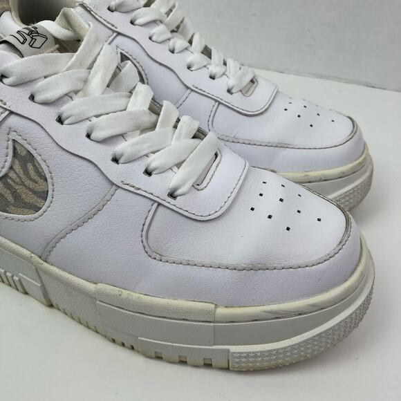 Nike Air Force 1 Pixel SE Zebra Sneakers Low Top Platform Womens Sz 7 White Gray - Picture 9 of 16